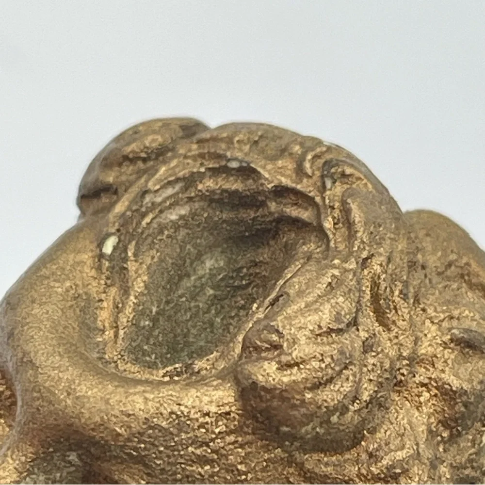 Vintage Chalk ware Gold Angel Wall Decor Set of 3. Some peeled paint. Head sunk.